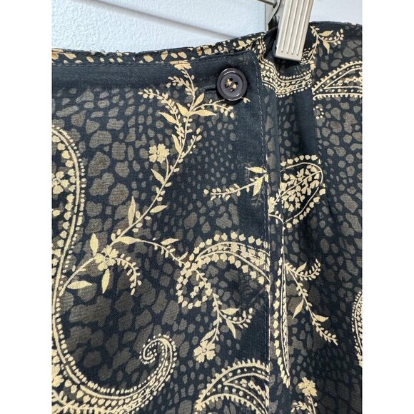 Vintage 90's Y2K Reversible Wrap Midi Skirt With Paisley & Abstract Print Black - Picture 6 of 6